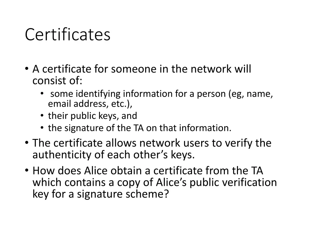 certificates