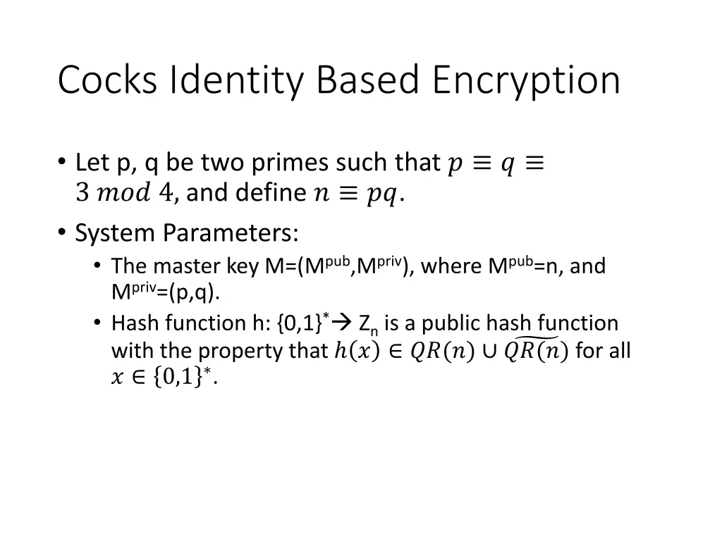 cocks identity based encryption