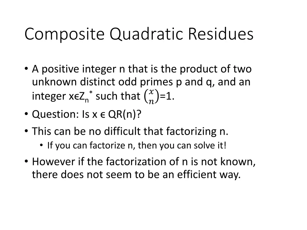 composite quadratic residues