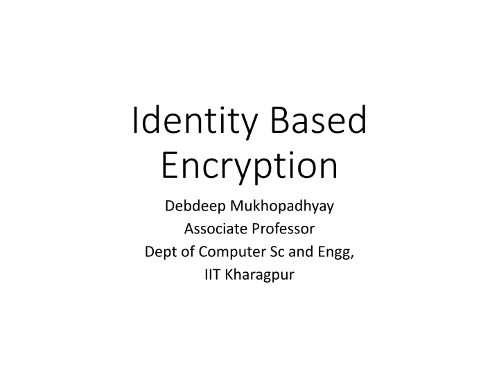 identity based encryption