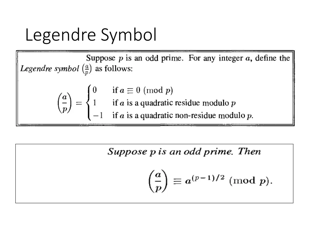 legendre symbol