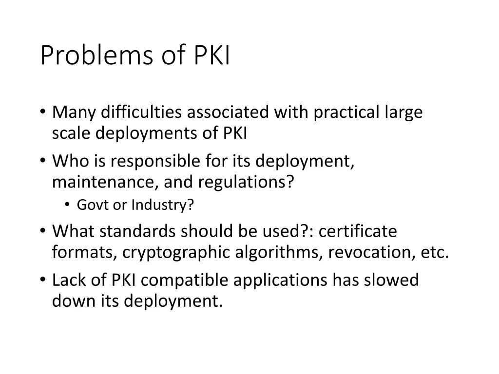 problems of pki