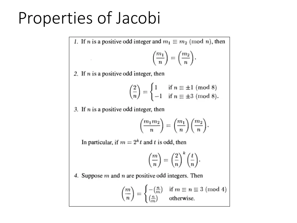 properties of jacobi