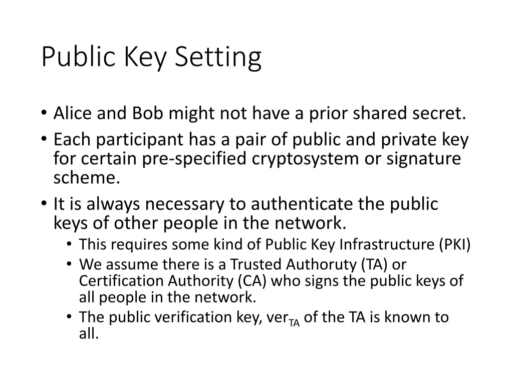 public key setting