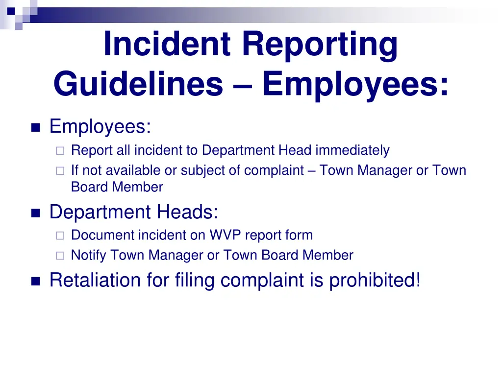 incident reporting guidelines employees