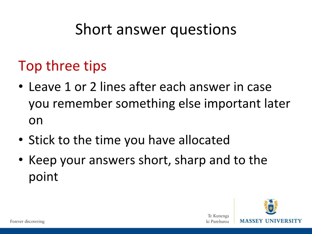 short answer questions 1