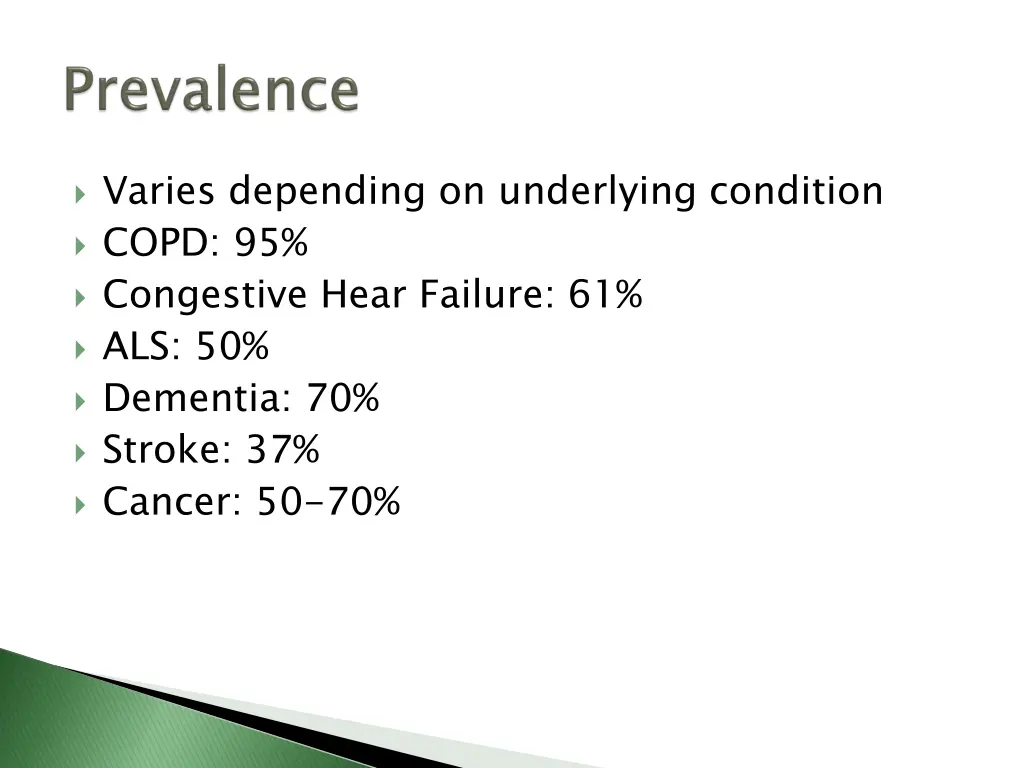 varies depending on underlying condition copd