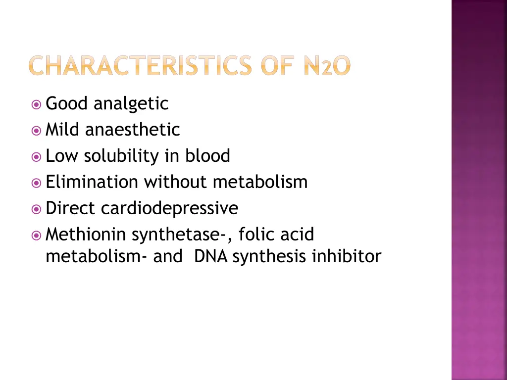 characteristics of n 2 o