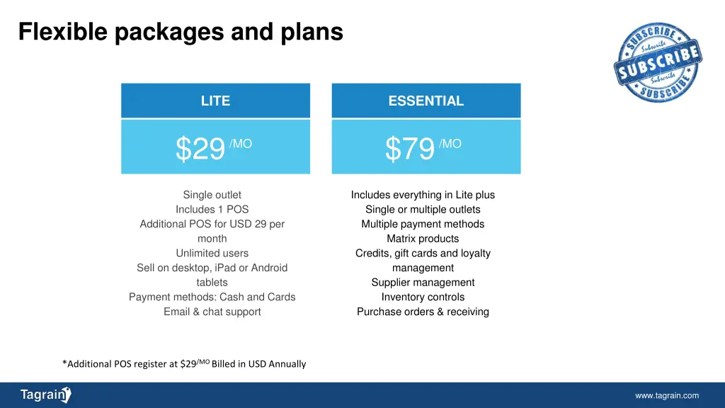 flexible packages and plans