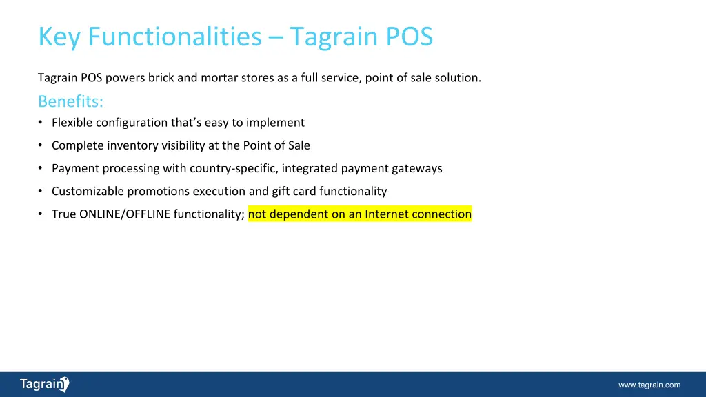 key functionalities tagrain pos