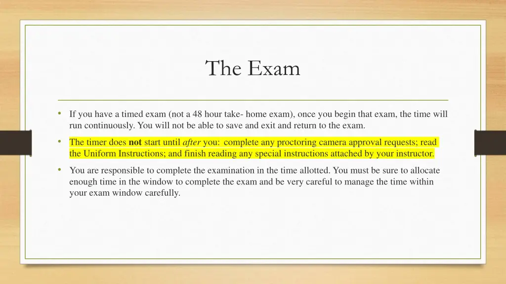 the exam