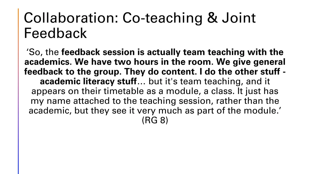 collaboration co teaching joint feedback