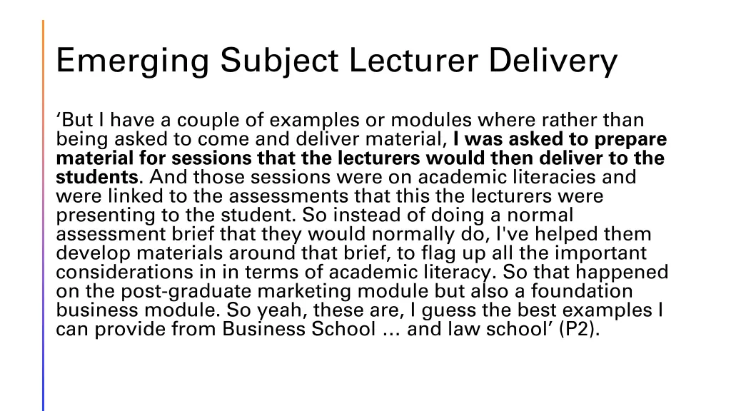 emerging subject lecturer delivery 1