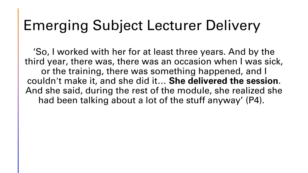 emerging subject lecturer delivery 2
