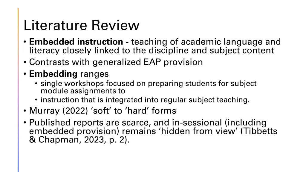 literature review embedded instruction teaching
