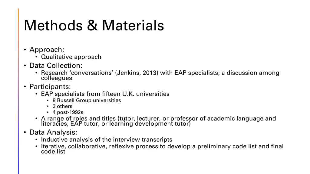 methods materials