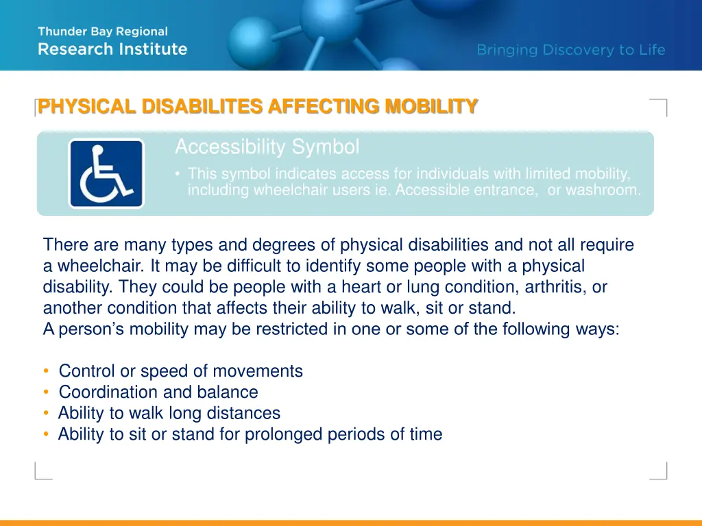 physical disabilites affecting mobility