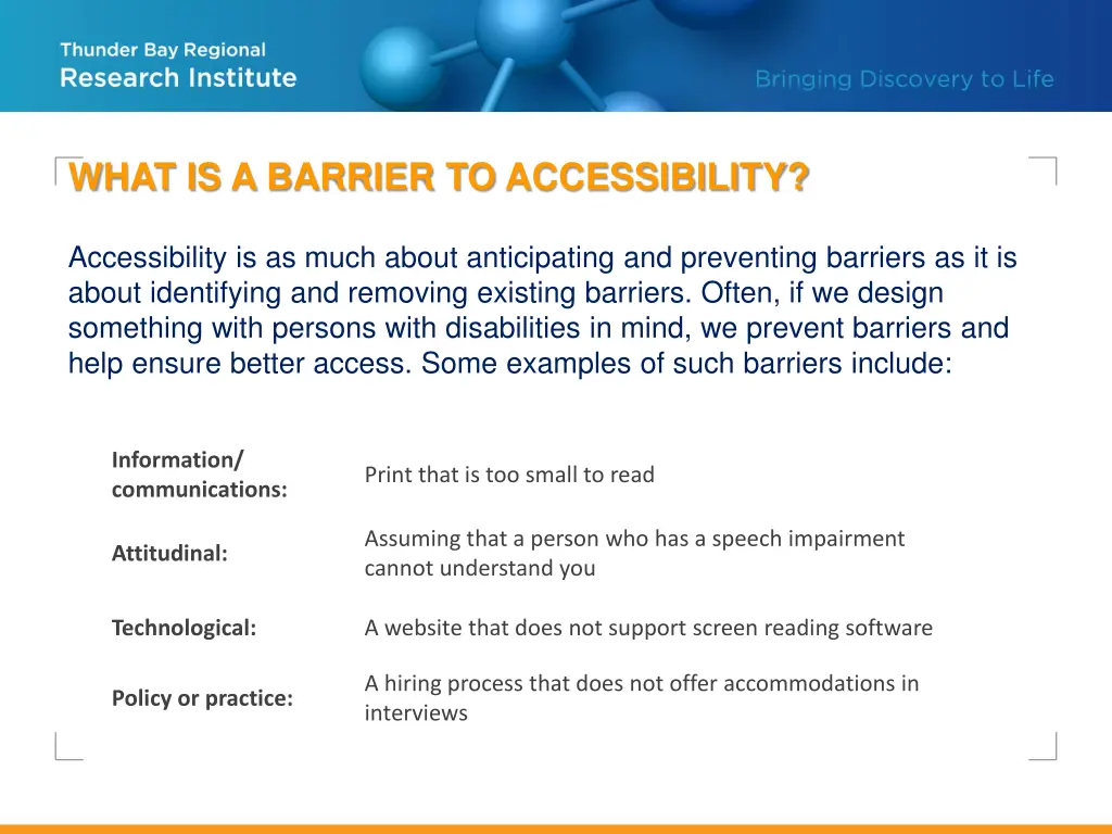 what is a barrier to accessibility