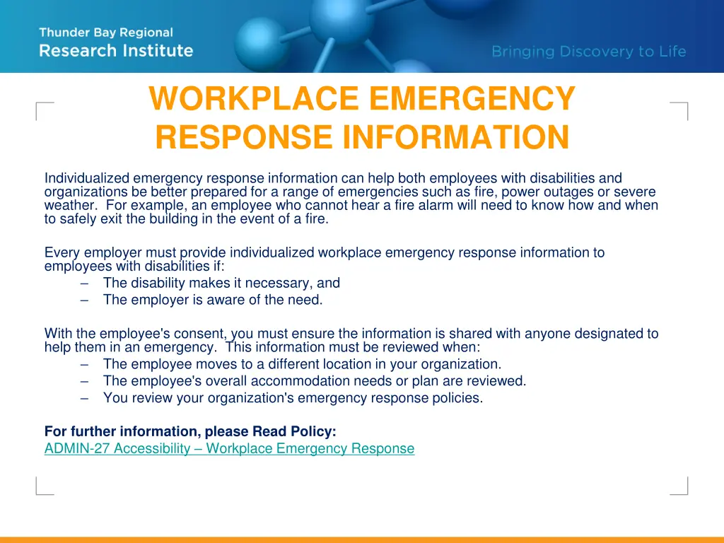 workplace emergency response information