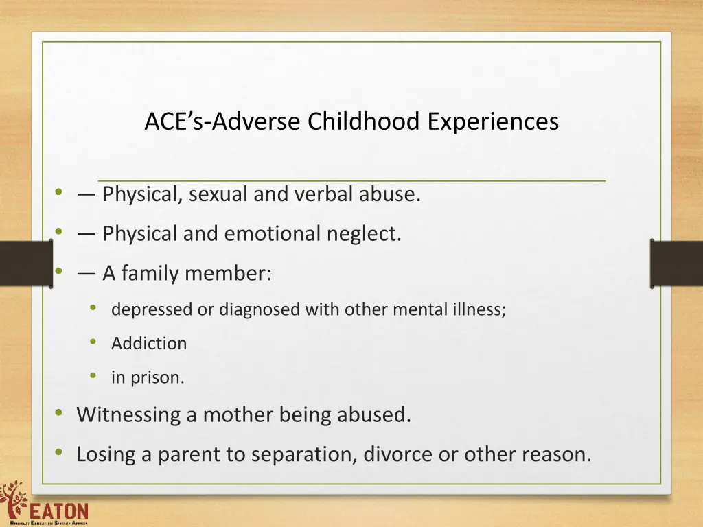 ace s adverse childhood experiences