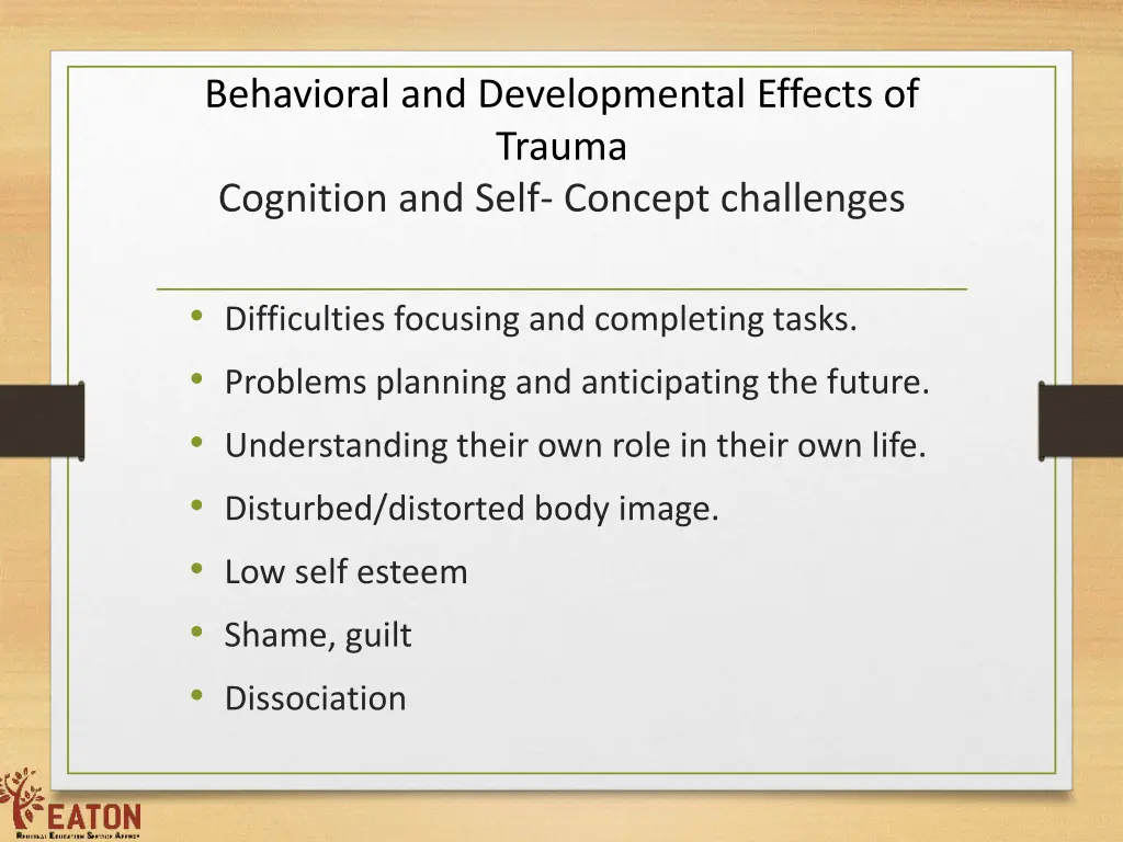 behavioral and developmental effects of trauma 3