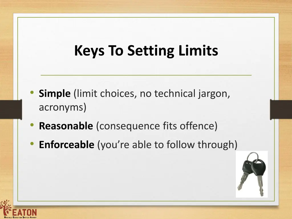 keys to setting limits