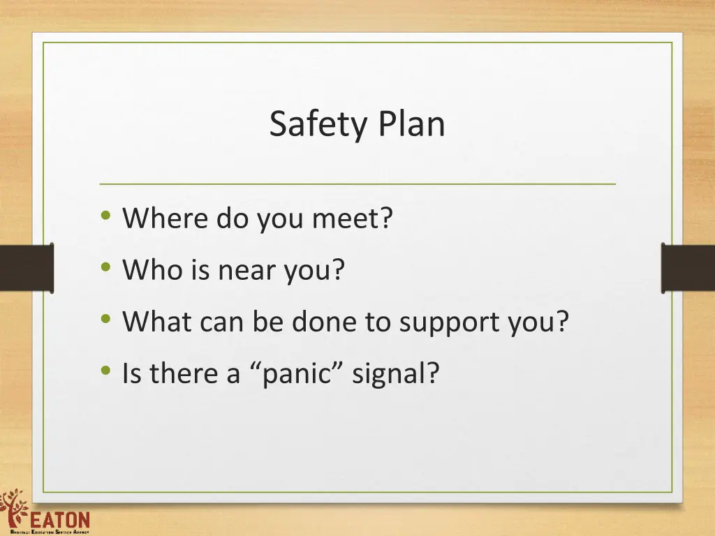 safety plan