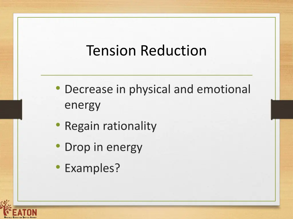 tension reduction