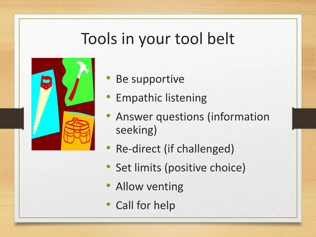 tools in your tool belt