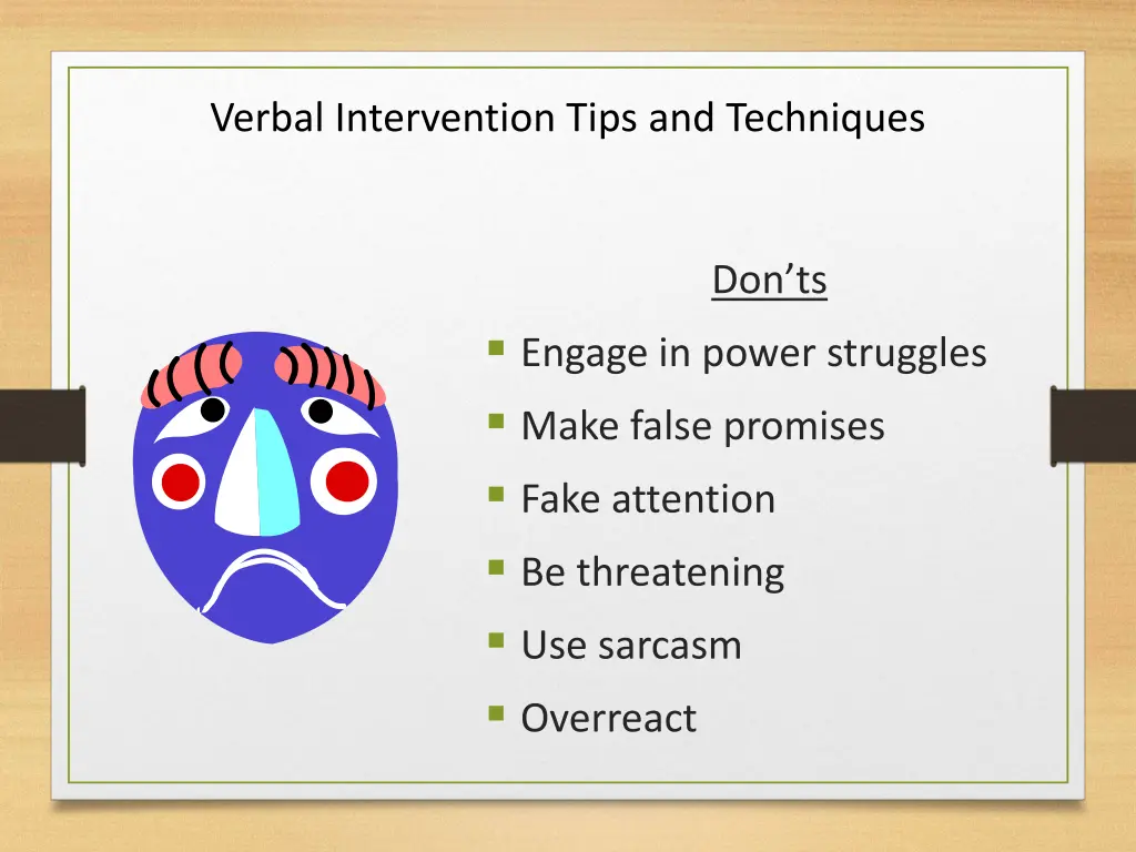 verbal intervention tips and techniques 1