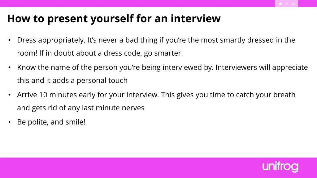 how to present yourself for an interview