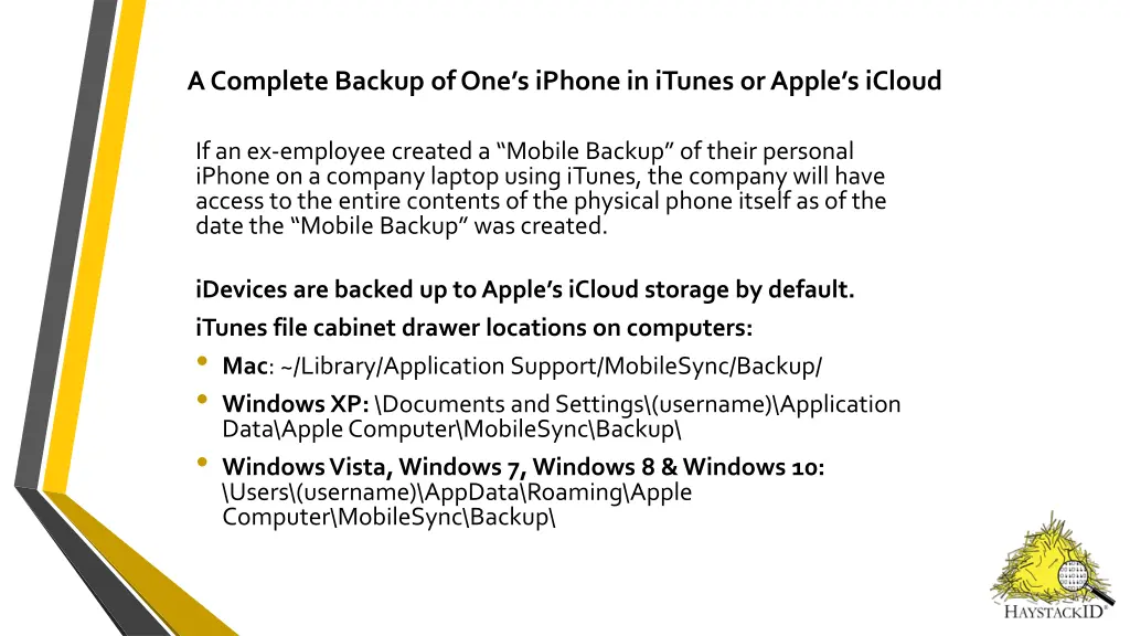 a complete backup of one s iphone in itunes