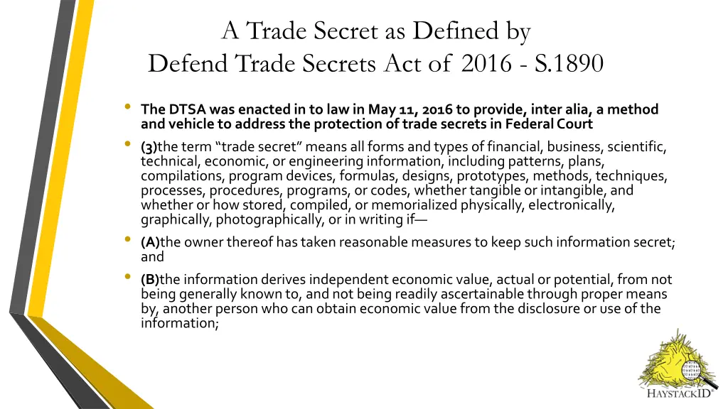 a trade secret as defined by defend trade secrets