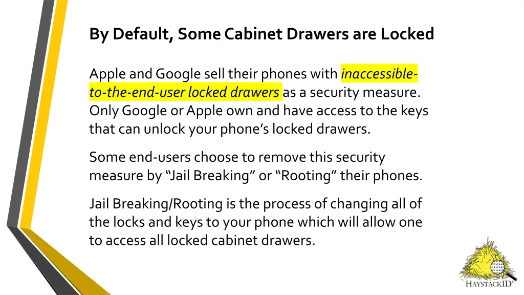 by default some cabinet drawers are locked