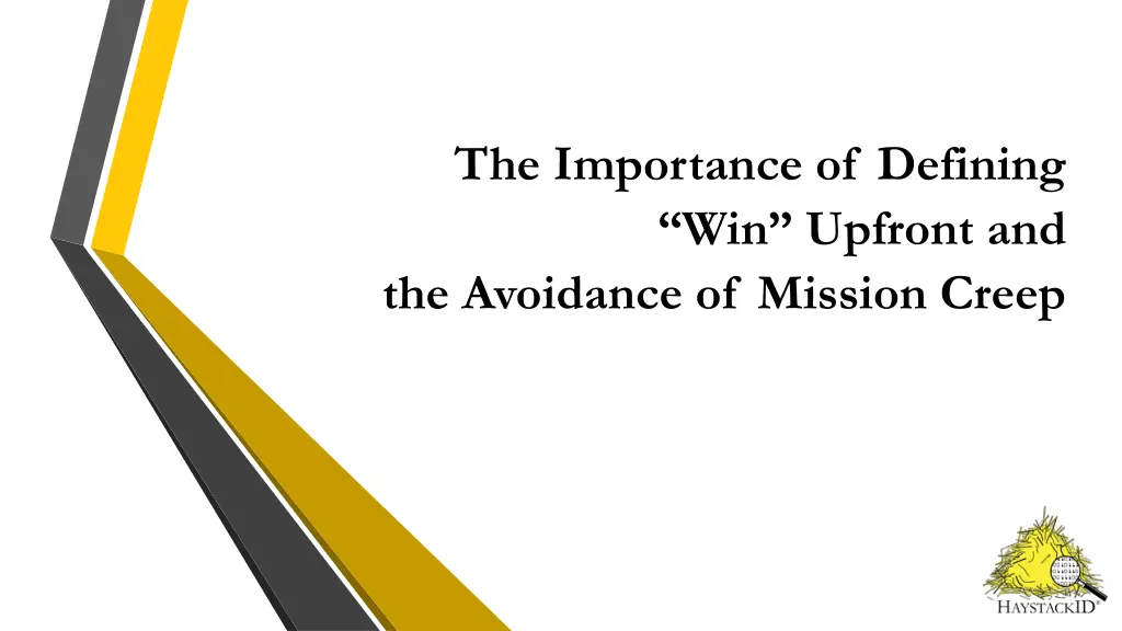 the importance of defining win upfront