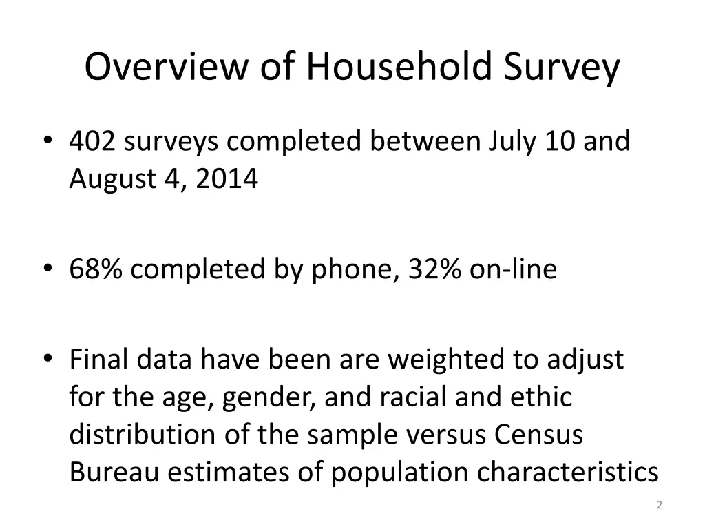 overview of household survey