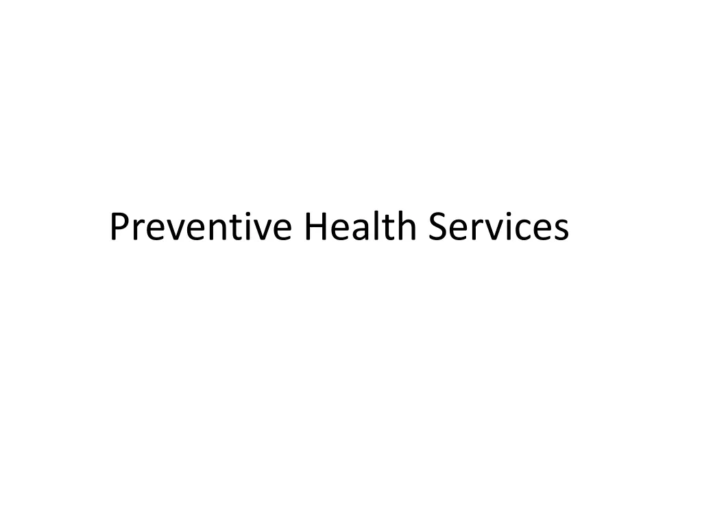 preventive health services