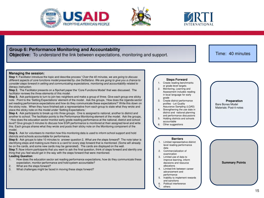 group 6 performance monitoring and accountability