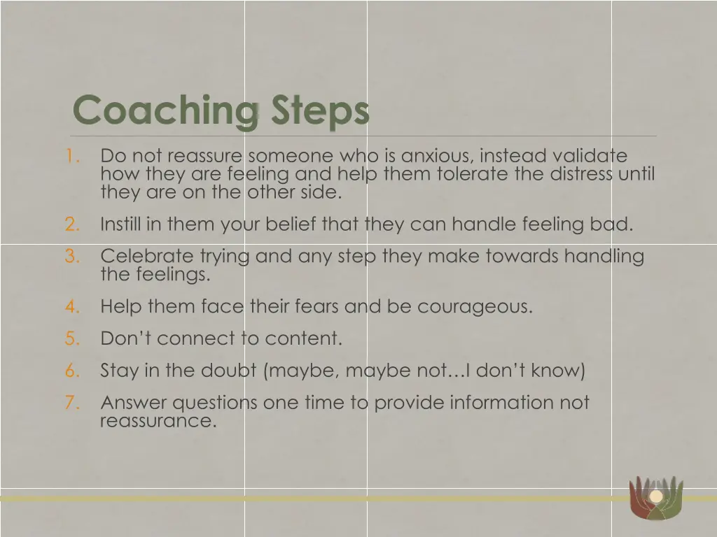 coaching steps