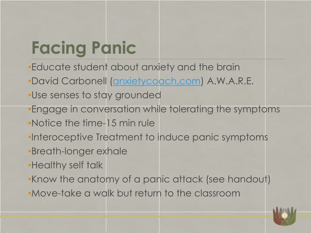 facing panic educate student about anxiety