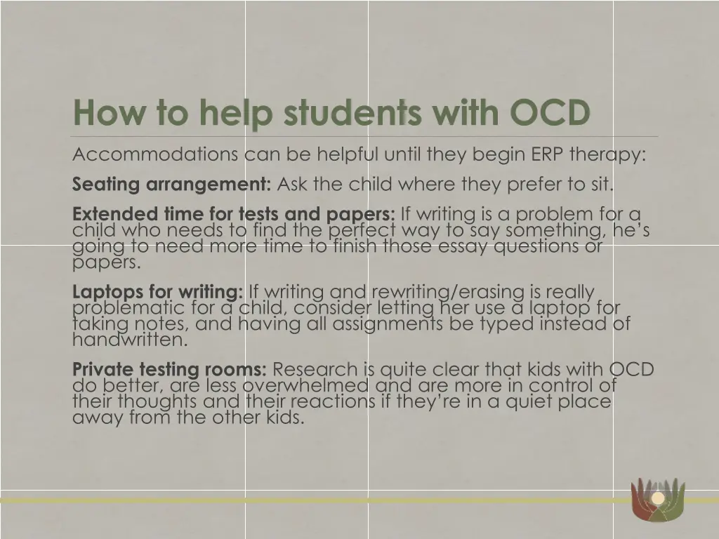 how to help students with ocd accommodations