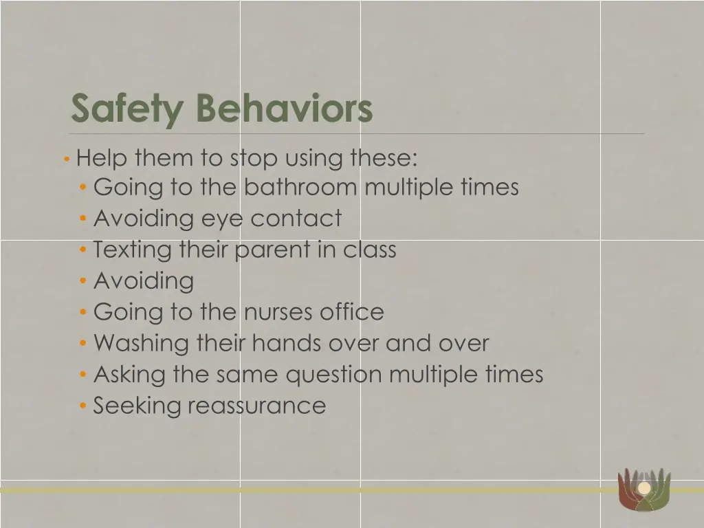 safety behaviors