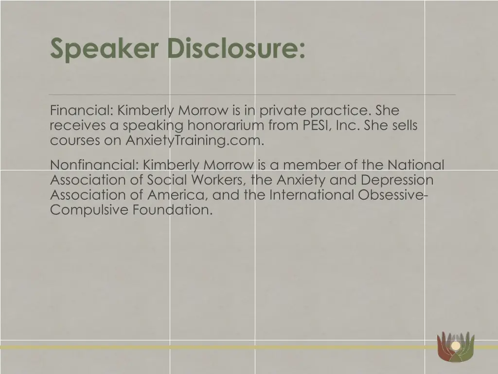 speaker disclosure