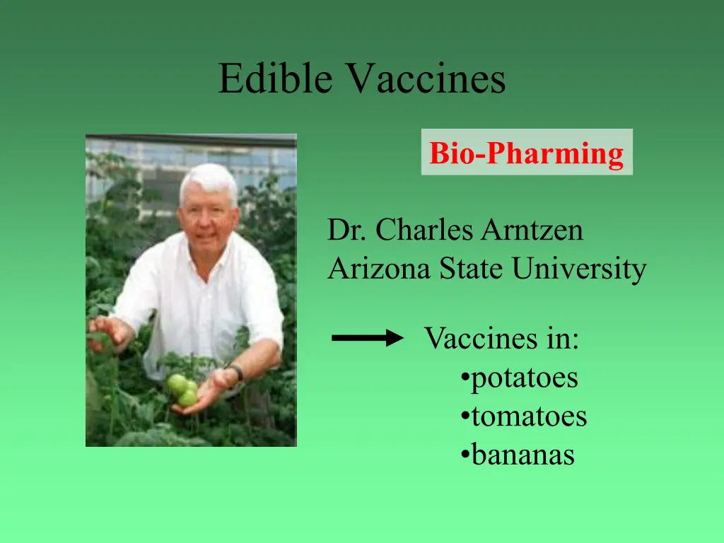 edible vaccines