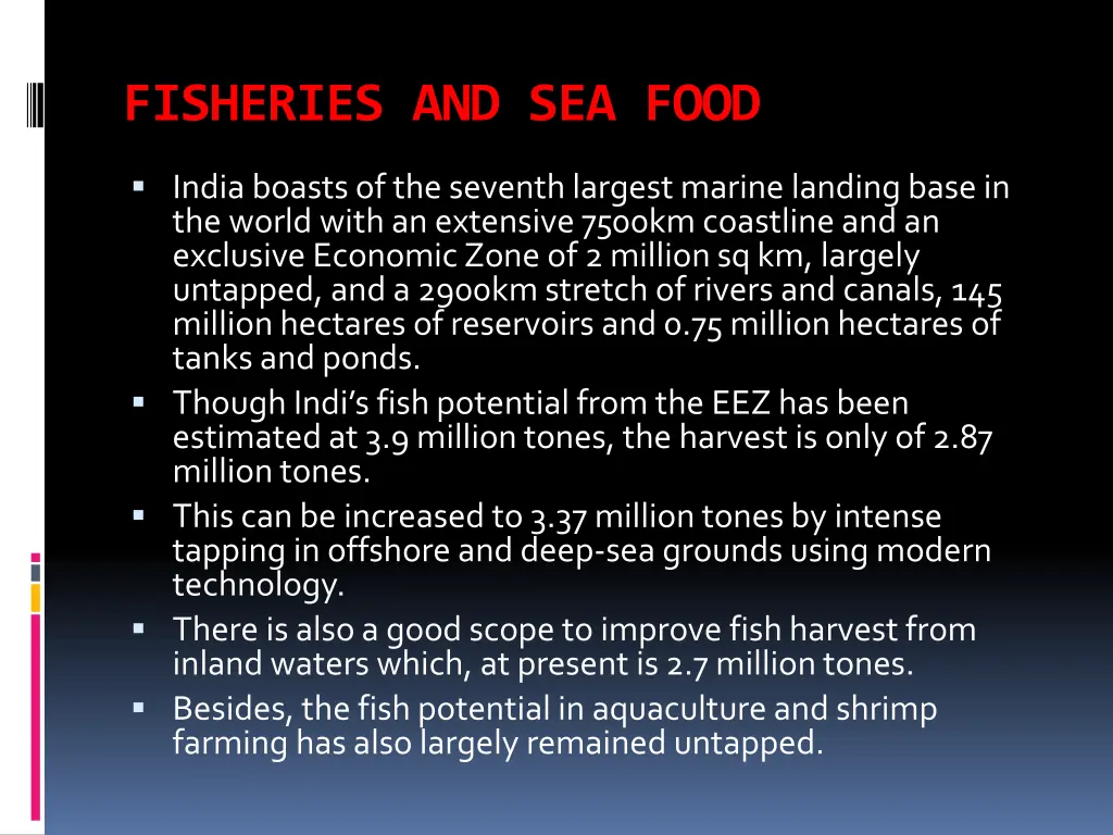 fisheries and sea food