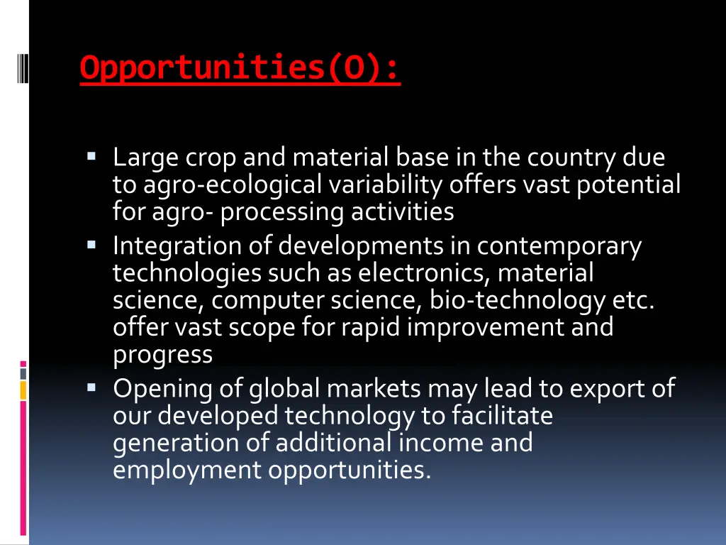 opportunities o