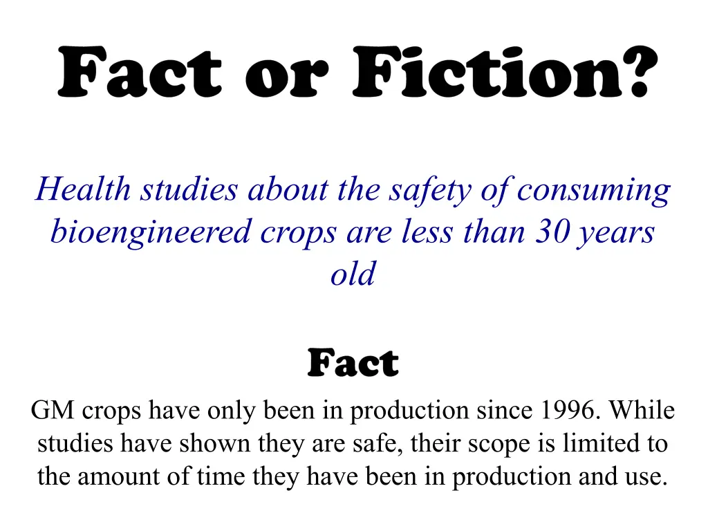 health studies about the safety of consuming