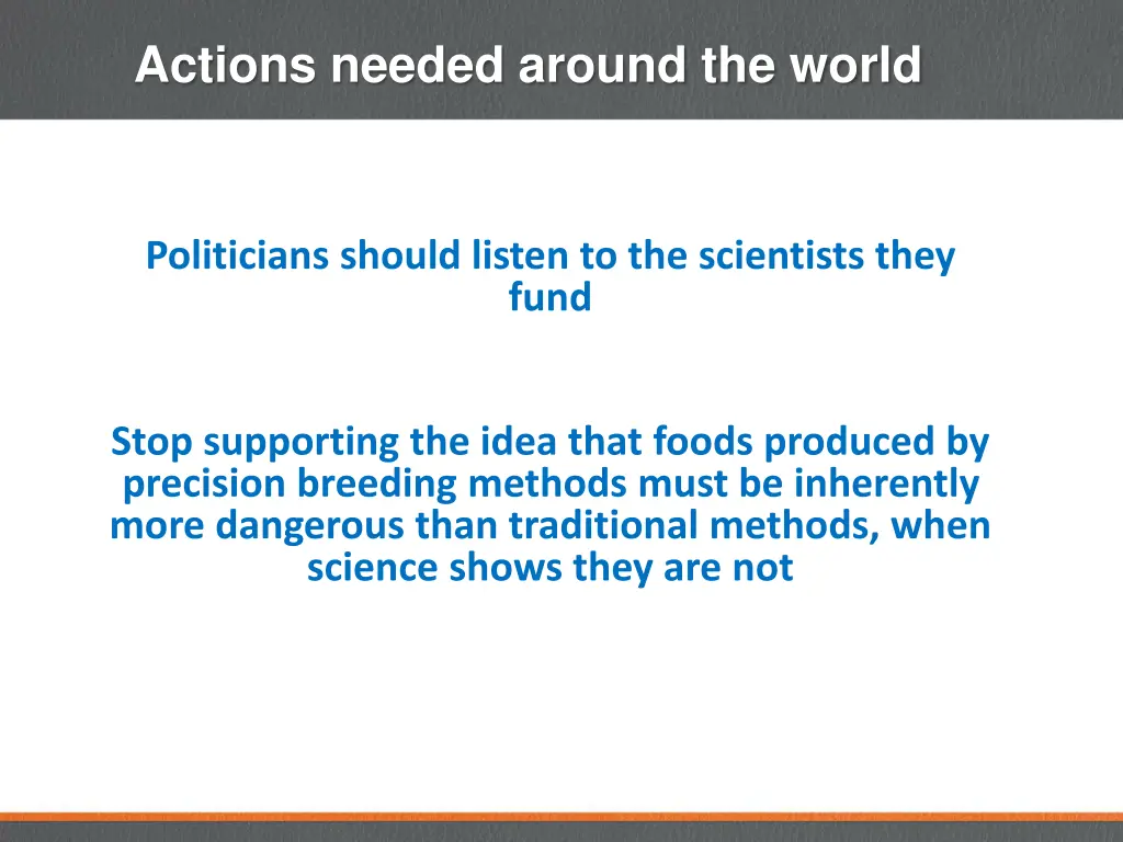 actions needed around the world