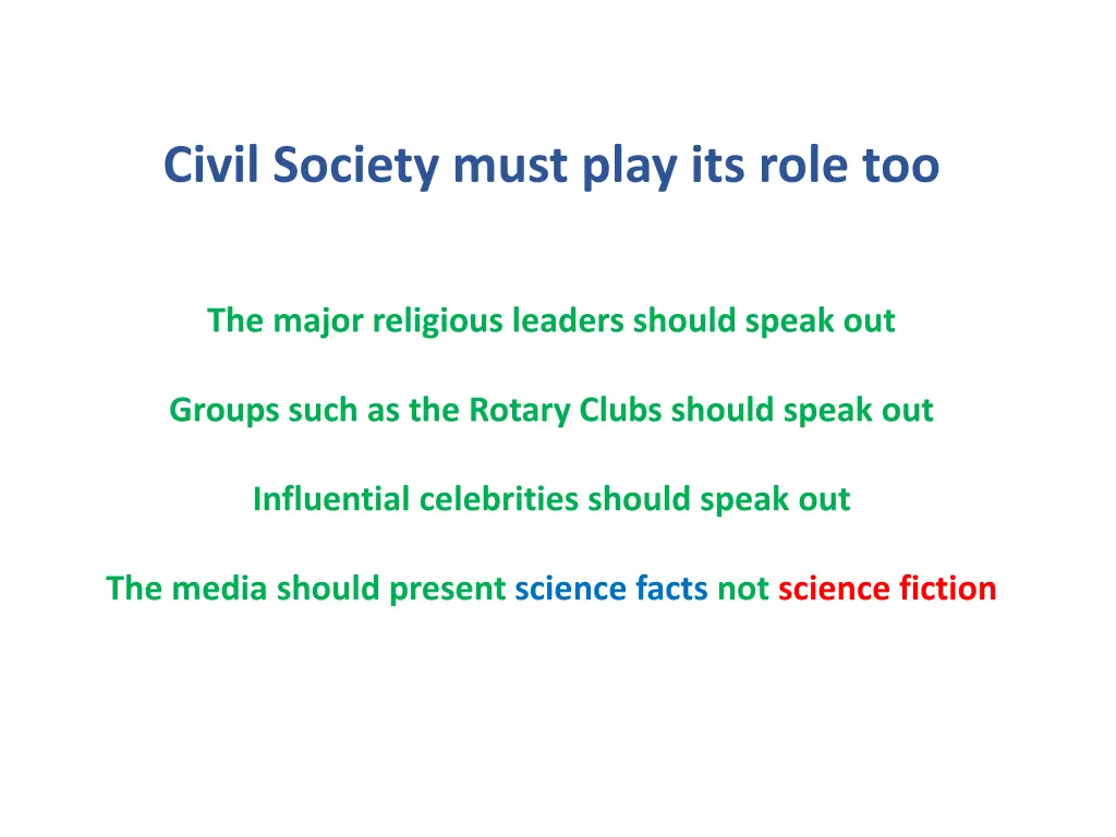 civil society must play its role too