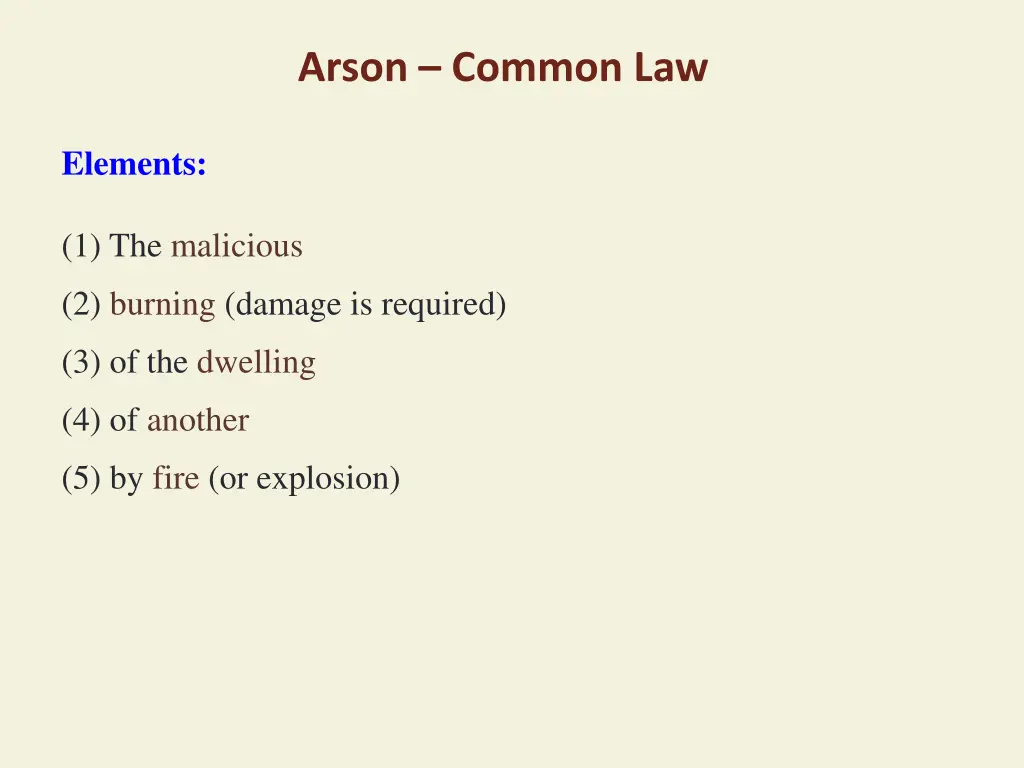 arson common law